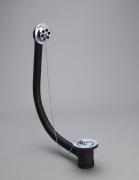 Macdee bath waste 1.1/2" chromed plastic with overflow & poly plug WHO72CP
