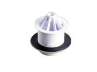 Macdee urinal waste 1.1/4" unslotted white plastic dome/60mm flange WUS51WH