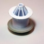 Macdee urinal waste 1.1/2" unslotted white plastic dome/60mm flange WUS52WH