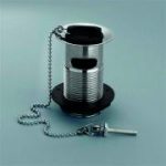 Basin waste 1.1/4" slotted CP c/w plug chain & stay