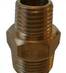 BF280 brass hexagonal reducing nipple 1/2"x3/8"