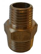 BF280 brass hexagonal reducing nipple 3/8"x1/4"