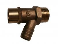 VDA DZR brass lockshield draw-off cock A-type 1/2"