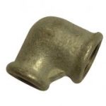 GM090R galvanised malleable 90 degree reducing elbow FxF