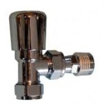OPPL OPTIMA PLUS all chrome angle radiator valve 15mm