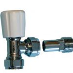 OPRV OPTIMA angle radiator valve 15mm - with 1/2" tail