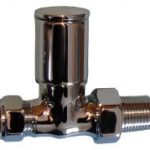 OPTIMA CC all chrome contemporary straight towel warmer valve 15mm 1