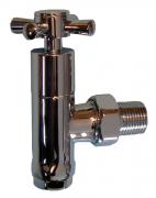 OPTIMA MM all chrome minimalistic angle towel warmer valve 15mm