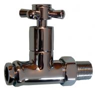 OPTIMA MM all chrome minimalistic straight towel warmer valve 15mm