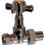 OPTIMA TT all chrome traditional straight towel warmer valve 15mm