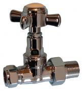 OPTIMA TT all chrome traditional straight towel warmer valve 15mm
