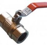 QLF red handle lever ball valve PN25 FxF