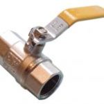 QLF yellow handle lever ball valve PN25 FxF