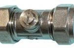 QQE chrome plated brass isolating valve 22mm - economy