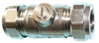 QQH chrome plated brass isolating valve 15mm - heavy pattern