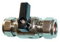 QQHL lever operated chrome plated brass isolating valve 15mm - full flow