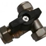 QQHL lever operated chrome plated brass tee isolating valve 15mm - full flow