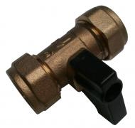 QQL lever operated brass isolating valve 15mm - economy