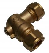 QQM brass angle pattern isolation valve 15mm - full flow