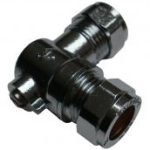 QQM chrome plated brass angle pattern isolation valve 15mm - full flow