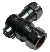 QQM chrome plated brass angle pattern isolation valve 15mm - full flow