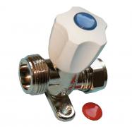 QW chrome plated brass straight washing machine valve with backplate