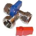 QW chrome plated brass tee pattern washing machine valve 1