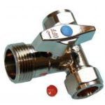 QWPL IsoPlus chrome plated full flow tee pattern washing machine valve 1