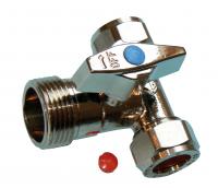 QWPL IsoPlus chrome plated full flow tee pattern washing machine valve