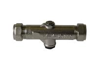 VCDS chrome plated double check valve with isolation valve 15mm