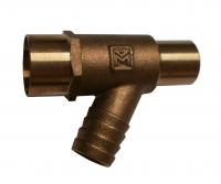 VDA DZR brass lockshield draw-off cock A-type 15mm