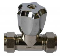 VSS chrome plated brass shower isolation valve 15mm